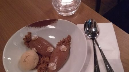 Roche chocolate mousse with ice cream